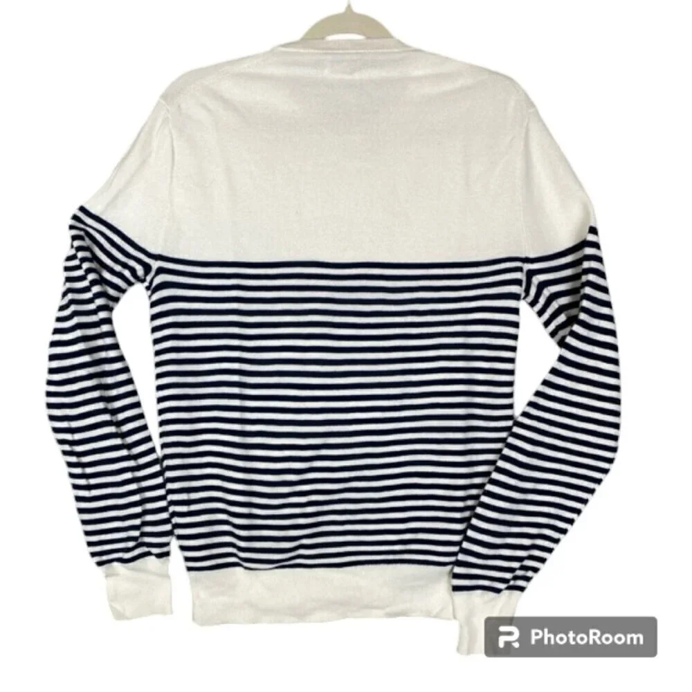 J. Crew nautical stripe crew neck sweater cotton XS color block coastal 2022